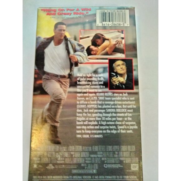 Speed VHS 1994 Keanu Reeves Dennis Hopper Sandra Bullock - Picture 3 of 3